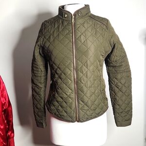 Love Tree Olive Quilted Light Weight Jacket Size Medium